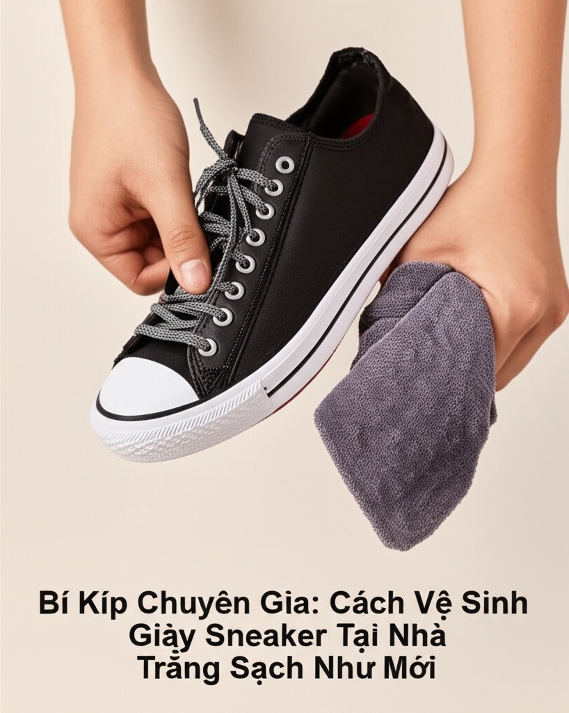 Hình minh họa cho bài viết: Bí Kíp Chuyên Gia: Cách Vệ Sinh Giày Sneaker Tại Nhà Trắng Sạch Như Mới