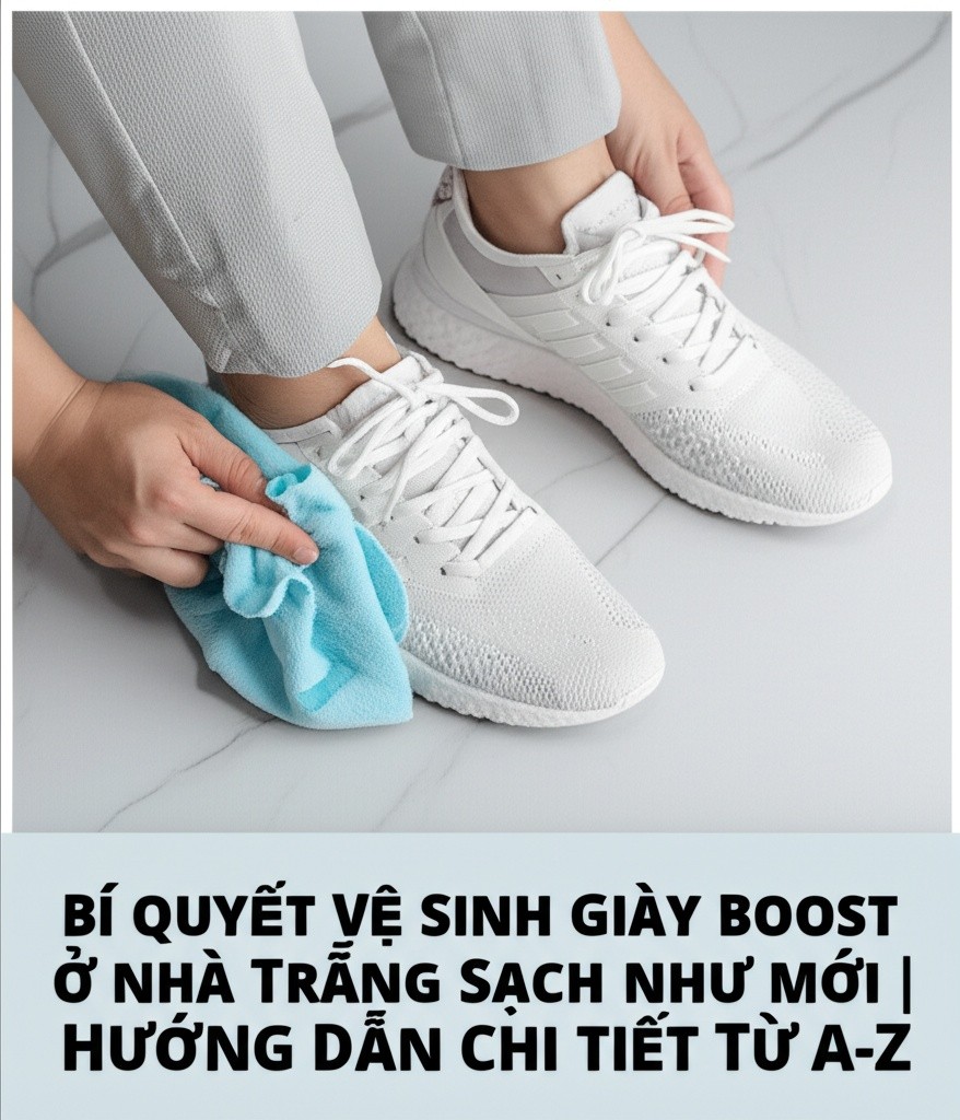Hình minh họa cho bài viết: Bí Quyết Vệ Sinh Giày Boost Ở Nhà Trắng Sạch Như Mới | Hướng Dẫn Chi Tiết Từ A-Z