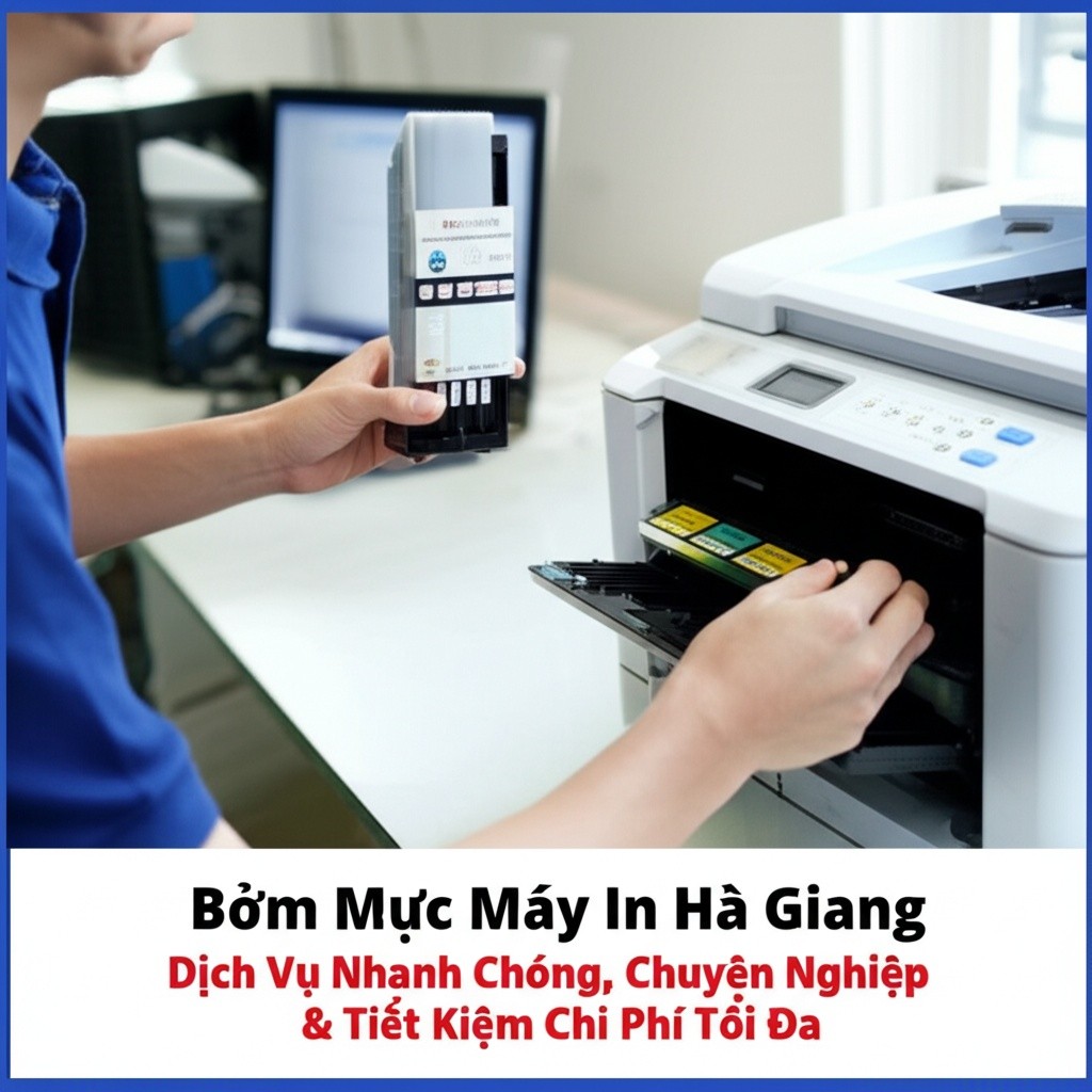 Hình minh họa cho bài viết: Bơm Mực Máy In Hà Giang: Dịch Vụ Nhanh Chóng, Chuyên Nghiệp & Tiết Kiệm Chi Phí Tối Đa