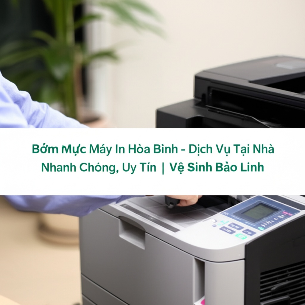 Hình minh họa cho bài viết: Bơm Mực Máy In Hòa Bình - Dịch Vụ Tại Nhà Nhanh Chóng, Uy Tín | Vệ Sinh Bảo Linh