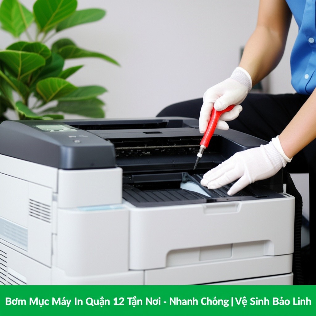 Hình minh họa cho bài viết: Bơm Mực Máy In Quận 12 Tận Nơi - Uy Tín, Nhanh Chóng | Vệ Sinh Bảo Linh