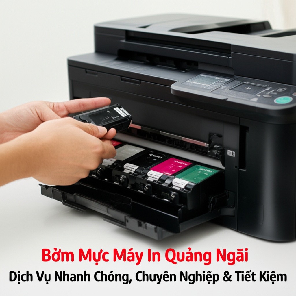 Hình minh họa cho bài viết: Bơm Mực Máy In Quảng Ngãi: Dịch Vụ Nhanh Chóng, Chuyên Nghiệp & Tiết Kiệm