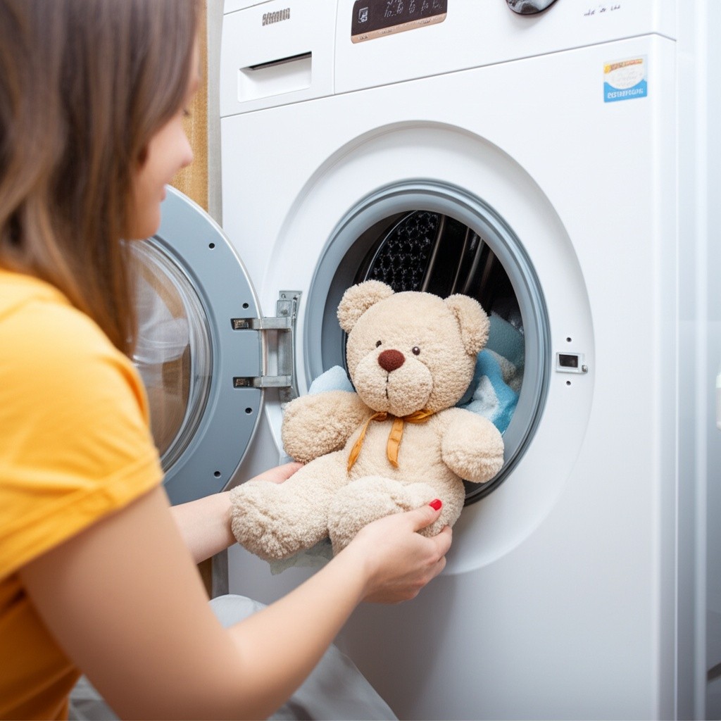 Hình minh họa cho bài viết: Cách Giặt Gấu Bông Bằng Máy Giặt An Toàn, Sạch Thơm Như Mới
