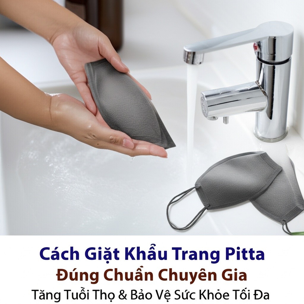 Hình minh họa cho bài viết: Cách Giặt Khẩu Trang Pitta Đúng Chuẩn Chuyên Gia: Tăng Tuổi Thọ & Bảo Vệ Sức Khỏe Tối Đa