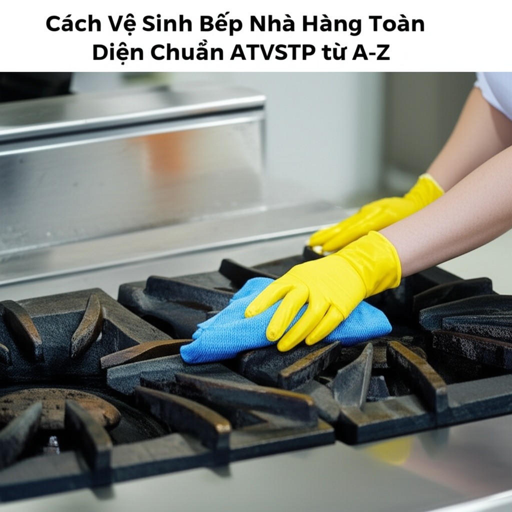 Hình minh họa cho bài viết: Cách Vệ Sinh Bếp Nhà Hàng Toàn Diện Chuẩn ATVSTP từ A-Z