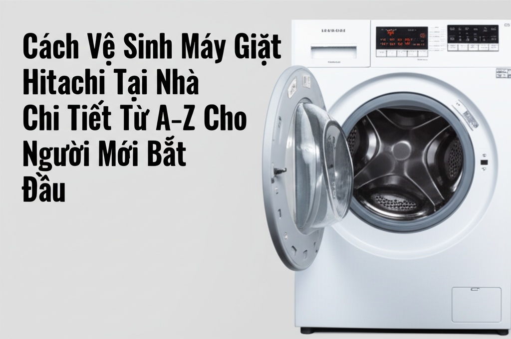 Hình minh họa cho bài viết: Cách Vệ Sinh Máy Giặt Hitachi Tại Nhà Chi Tiết Từ A-Z Cho Người Mới Bắt Đầu