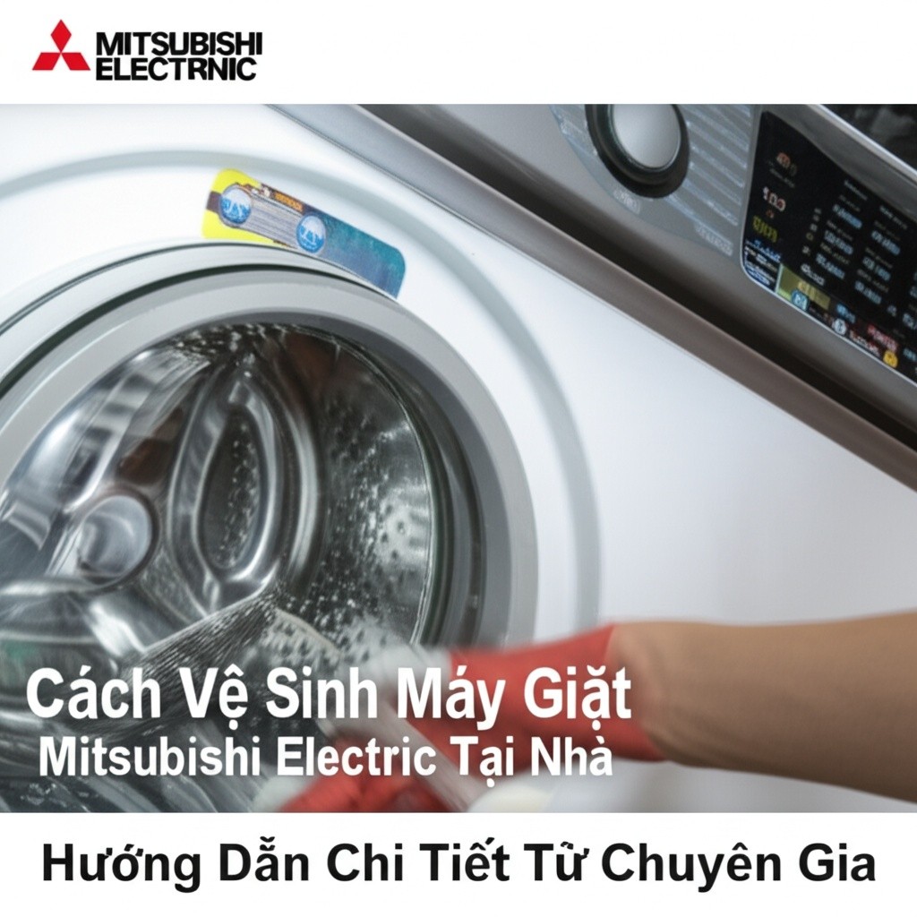 Hình minh họa cho bài viết: Cách Vệ Sinh Máy Giặt Mitsubishi Electric Tại Nhà: Hướng Dẫn Chi Tiết Từ Chuyên Gia