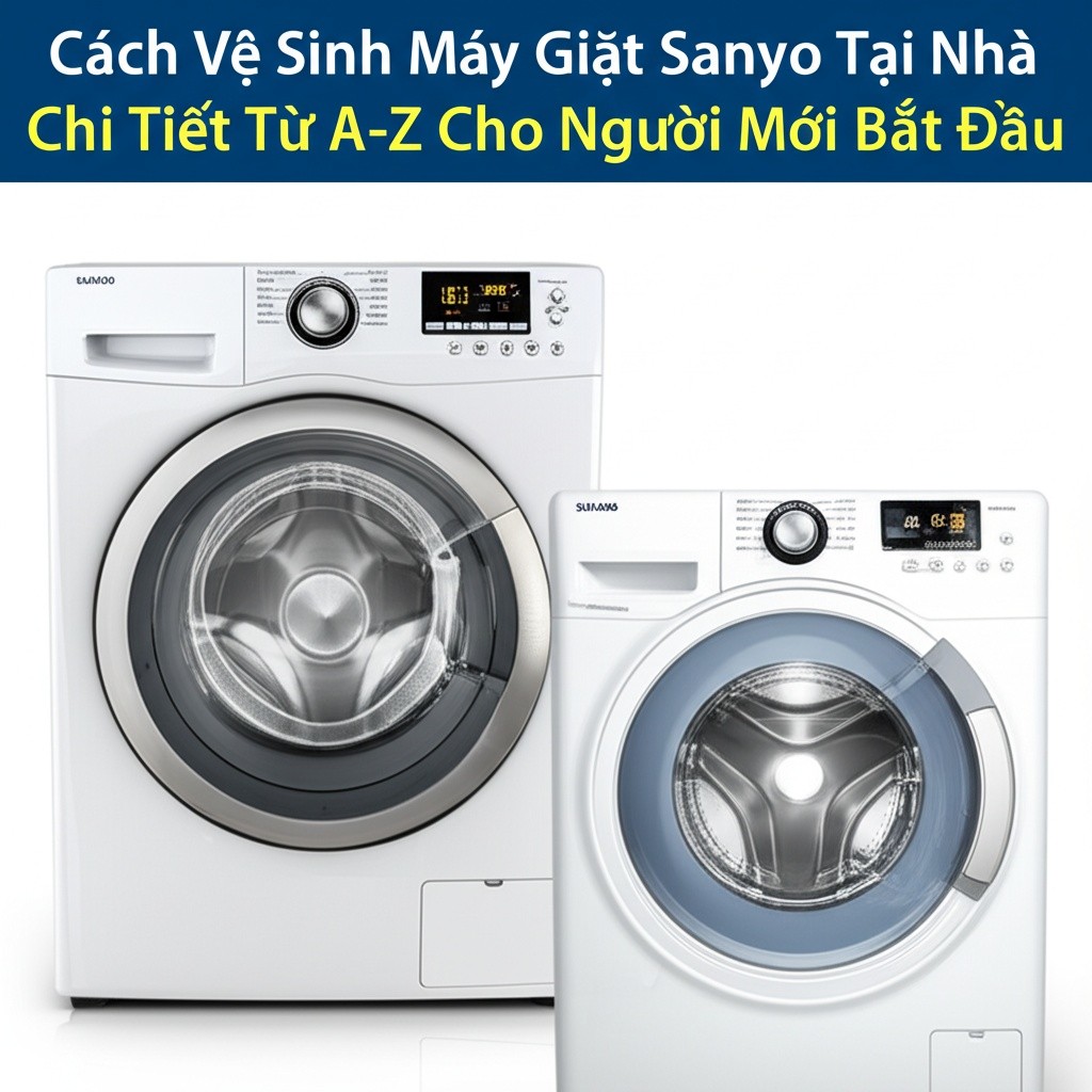 Hình minh họa cho bài viết: Cách Vệ Sinh Máy Giặt Sanyo Tại Nhà Chi Tiết Từ A-Z Cho Người Mới Bắt Đầu