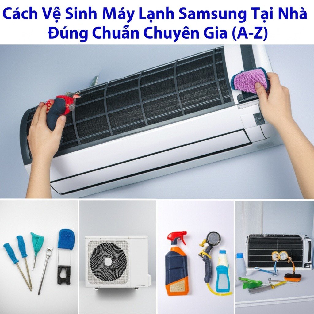 Hình minh họa cho bài viết: Cách Vệ Sinh Máy Lạnh Samsung Tại Nhà Đúng Chuẩn Chuyên Gia (A-Z)