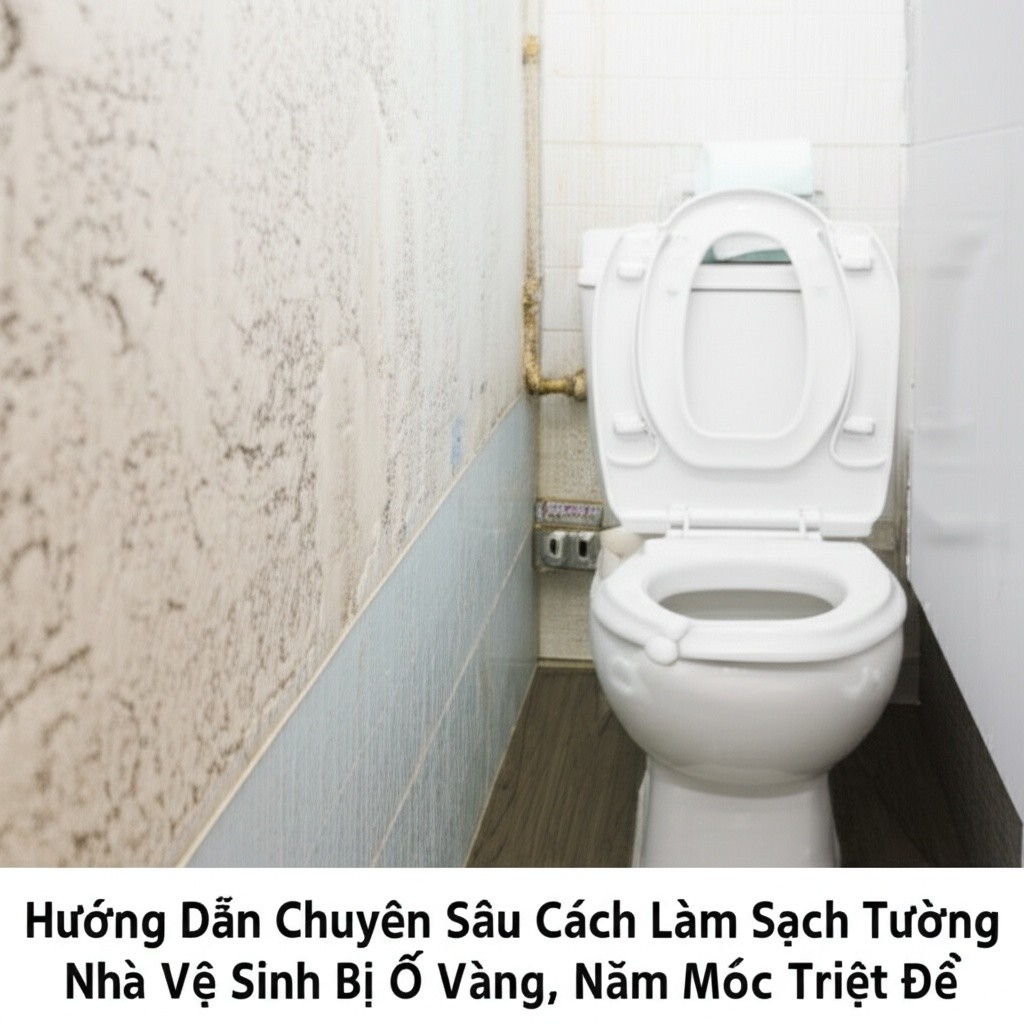 Hình minh họa cho bài viết: Hướng Dẫn Chuyên Sâu Cách Làm Sạch Tường Nhà Vệ Sinh Bị Ố Vàng, Nấm Mốc Triệt Để