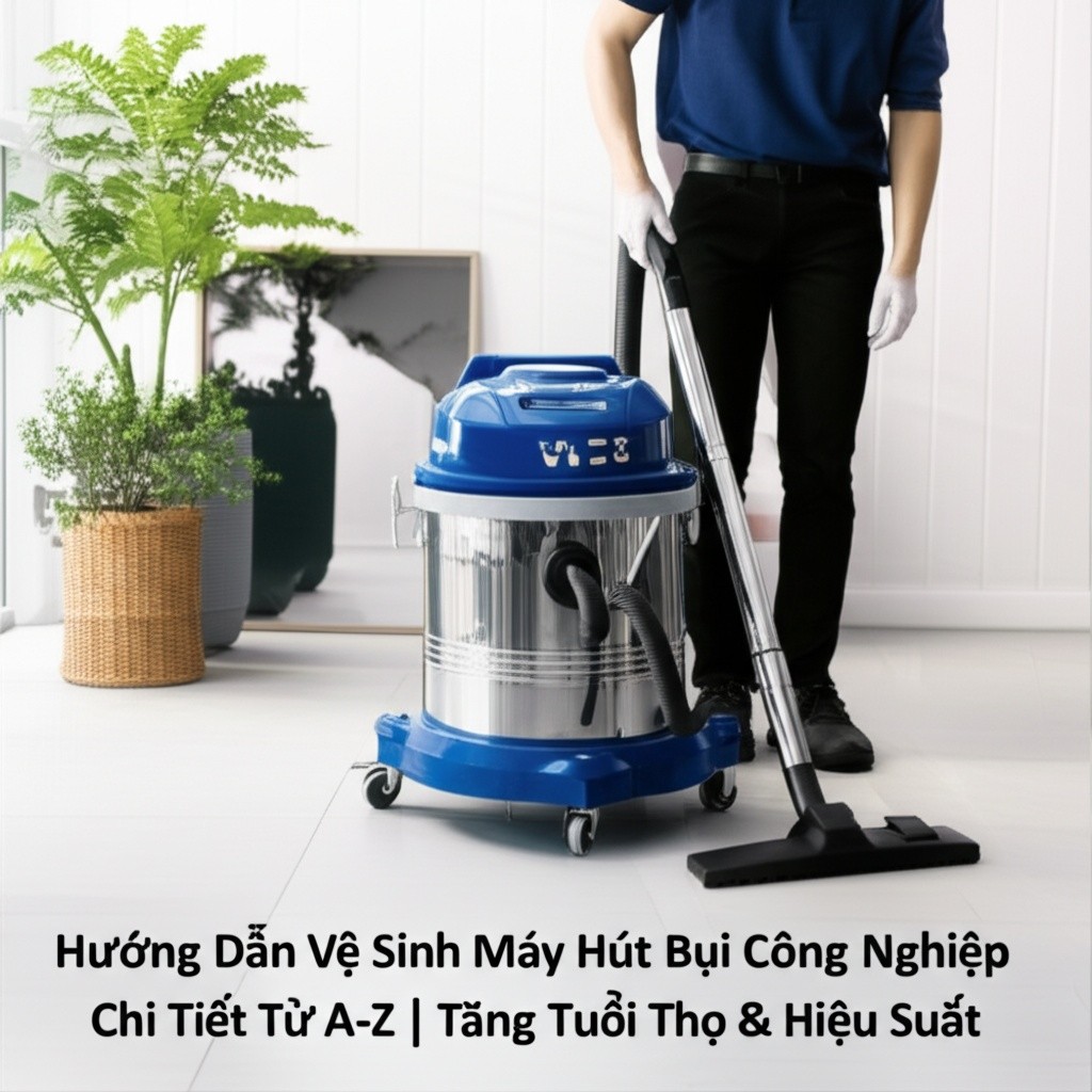 Hình minh họa cho bài viết: Hướng Dẫn Vệ Sinh Máy Hút Bụi Công Nghiệp Chi Tiết Từ A-Z | Tăng Tuổi Thọ & Hiệu Suất