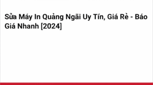 Sửa Máy In Quảng Ngãi Uy Tín, Giá Rẻ – Báo Giá Nhanh [2024]