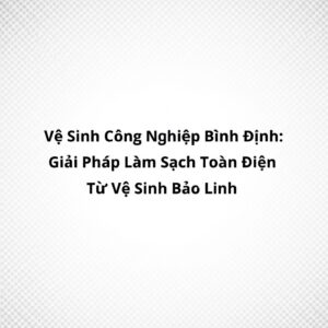 Vệ Sinh Công Nghiệp Bình Định: Giải Pháp Làm Sạch Toàn Diện Từ Vệ Sinh Bảo Linh