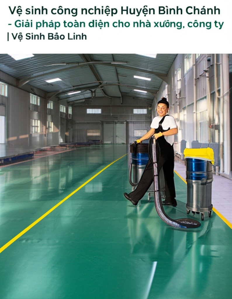 Hình minh họa cho bài viết: Vệ sinh công nghiệp Huyện Bình Chánh - Giải pháp toàn diện cho nhà xưởng, công ty | Vệ Sinh Bảo Linh