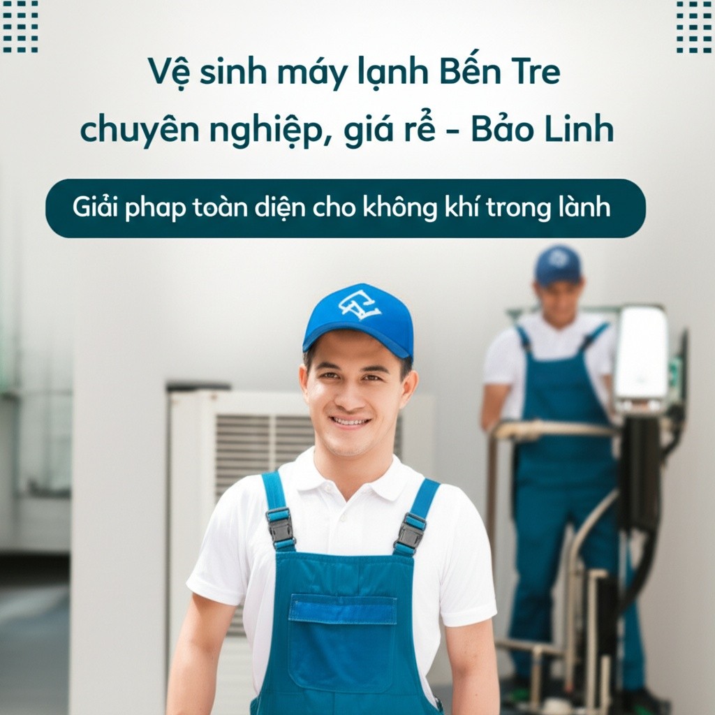 Hình minh họa cho bài viết: Vệ sinh máy lạnh Bến Tre chuyên nghiệp, giá rẻ - Bảo Linh: Giải pháp toàn diện cho không khí trong lành