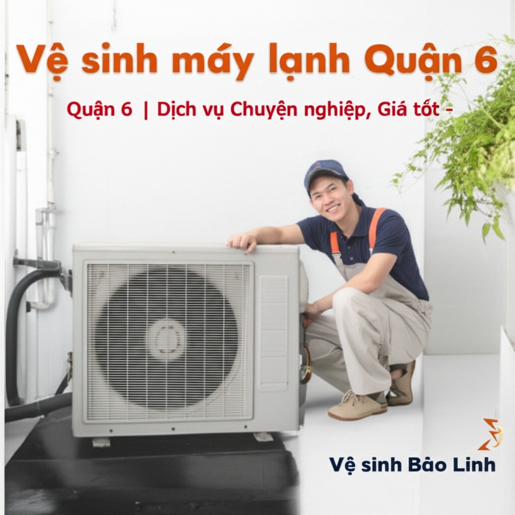 Hình minh họa cho bài viết: Vệ sinh máy lạnh Quận 6 | Dịch vụ Chuyên nghiệp, Giá tốt - Vệ sinh Bảo Linh