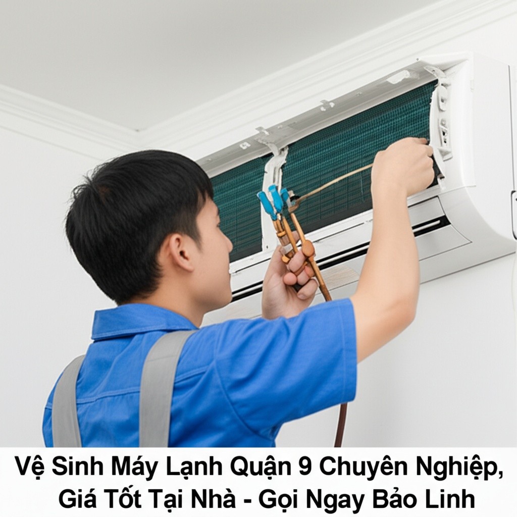 Hình minh họa cho bài viết: Vệ Sinh Máy Lạnh Quận 9 Chuyên Nghiệp, Giá Tốt Tại Nhà - Gọi Ngay Bảo Linh